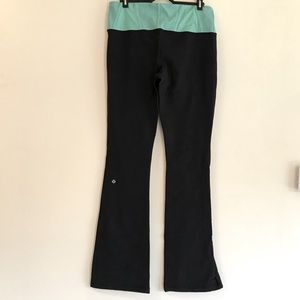 Lululemon Athletica flair yoga pants high waist fold over band drawstring hem 10